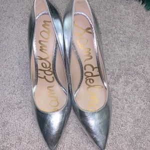 Sam Edelman silver pointed pumps
